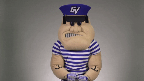 louie the laker flexing muscles GIF by Grand Valley State University