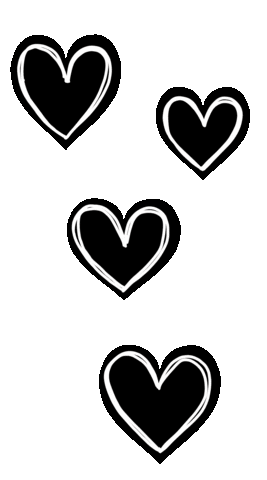 Black And White Hearts Sticker by Nadine C.