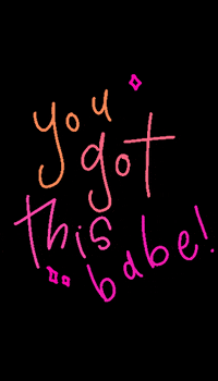 BtoZLettering babe girl power you got this GIF