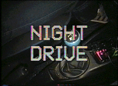 retro night drive GIF