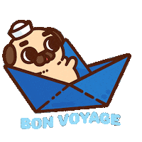 Bon Voyage Sailing Sticker by Puglie Pug