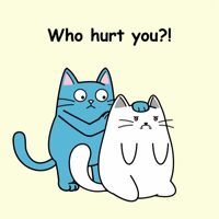 Holding Back White Cat GIF