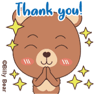 Billy_bear cartoon thank you bear thx Sticker