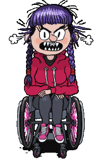 Angry Wheelchair Sticker by sitnskate