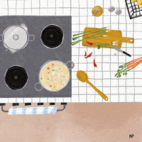 NPoeppl cooking steam kitchen noodles GIF