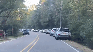 Voters Line Up Along Mississippi Road on Election Day