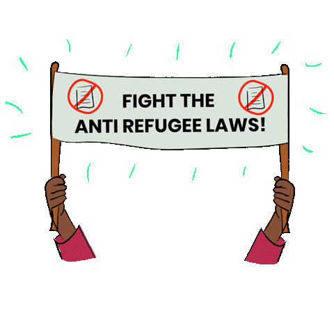 refugeeaction sign protest refugee asylum seeker Sticker