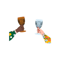 theboxdsociety cheers party time colourful wine time Sticker