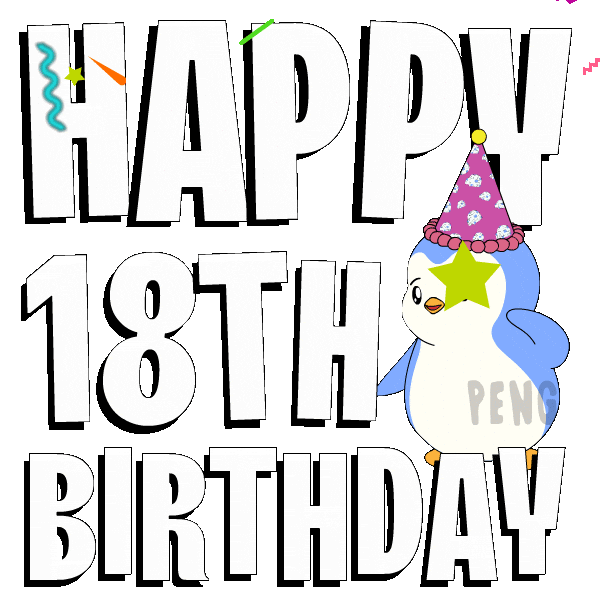 Happy Birthday Party Sticker by Pudgy Penguins