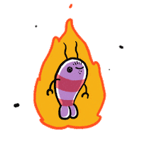 on fire no Sticker by pikaole