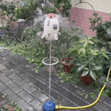 amis0d23 giphygifmaker giphygifmakermobile yard rocket sprinkler GIF