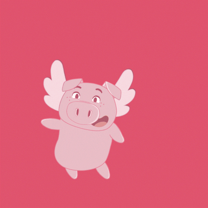 Happy Flying Pig GIF by PositivelyPigasus