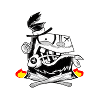 howlinjacks fire magic trash burn Sticker