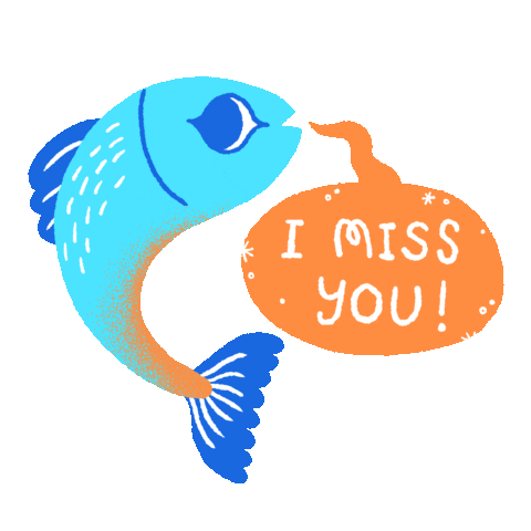 pearldsouza fish miss you i miss you salmon Sticker