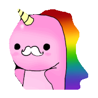 rainbow mustache STICKER by imoji