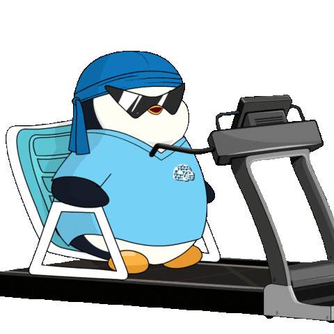 Work Out Running Sticker by Pudgy Penguins