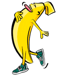Goljee run yellow banana late Sticker