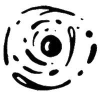 the_suyer black thinking circle think Sticker