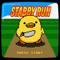 digitalducks press start stabby quacks cartoon duck GIF