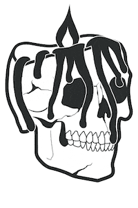 Candle Wax Skull Sticker by Warm People