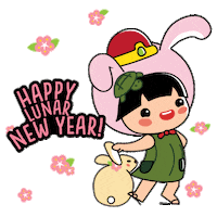 Happy New Year Bunny Sticker by Ang Ku Kueh Girl and Friends