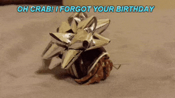 ThisRoxx birthday crab belated hermet crab GIF