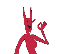 devil ok Sticker by Cath Garvey
