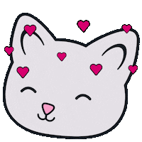 loveyoboki love cat heart kawaii Sticker