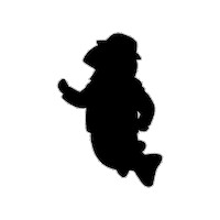 shimizukouen silhouette モノクロ 釣り 回る Sticker