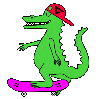 g-rides sport skateboard freestyle crocodile Sticker