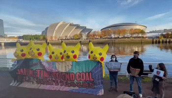 Pikachus Protest Japan's Coal Industry at COP26