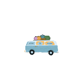 Makingart247 van road trip work in progress suitcases Sticker