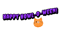Happy Howl-O-Ween Sticker by Caravan of Paws