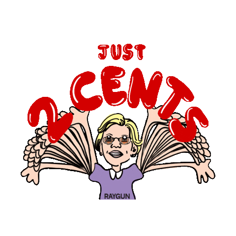 raygun_shirts giphyupload penny wealthy elizabeth warren Sticker