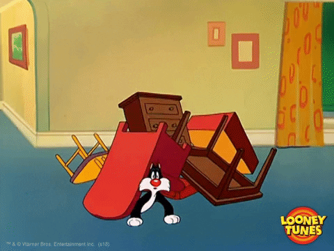 scared clean up GIF by Looney Tunes