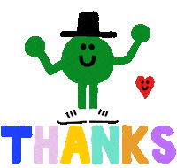 Thanks Thank You Sticker by Malarko