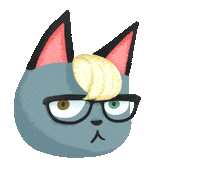 rokainne cat heart animal crossing raymond Sticker