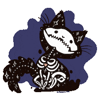 Cat Skeleton Sticker