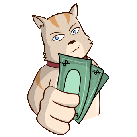 Cat Money Sticker by Henry Fernando Naven
