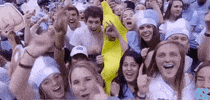 #goheels #unc #tarheels #carolina #uncbball #students #fans #cheer #banana GIF by UNC Tar Heels