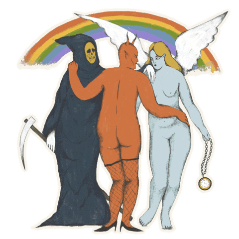 Grim Reaper Angel Sticker by David Vertesi