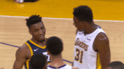 los angeles lakers hug GIF by NBA