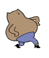 bearandburrow bear strut bearandburrow thicrick Sticker