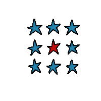 4Th Of July Stars Sticker by Get Em Tiger