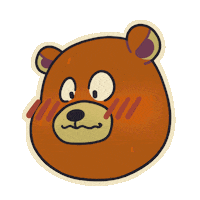 Blushing Grizzly Bear Sticker by MokaJake
