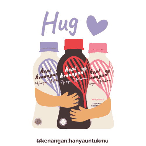 kenangan_hanyauntukmu hug bff cuddle kopi Sticker