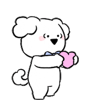 Dog Heart Sticker by すこぶる動くウサギ