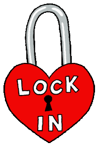 Locked In Heart Sticker by patternbase