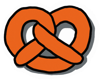 Orange Pretzel Sticker
