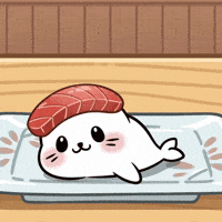 Sushi Bar Smiling GIF by Sappy Seals